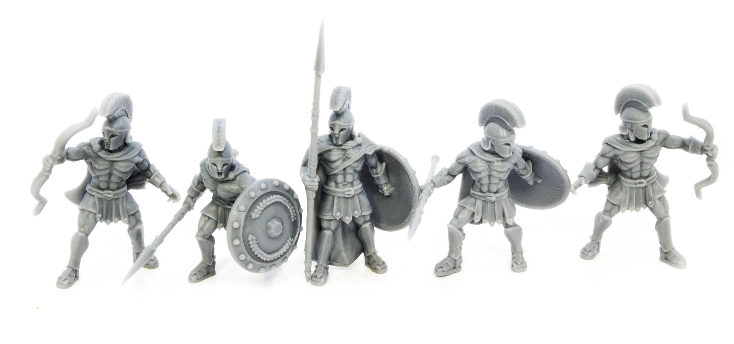 Males Spartan Warriors with helmets.