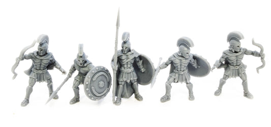 Males Spartan Warriors with helmets.