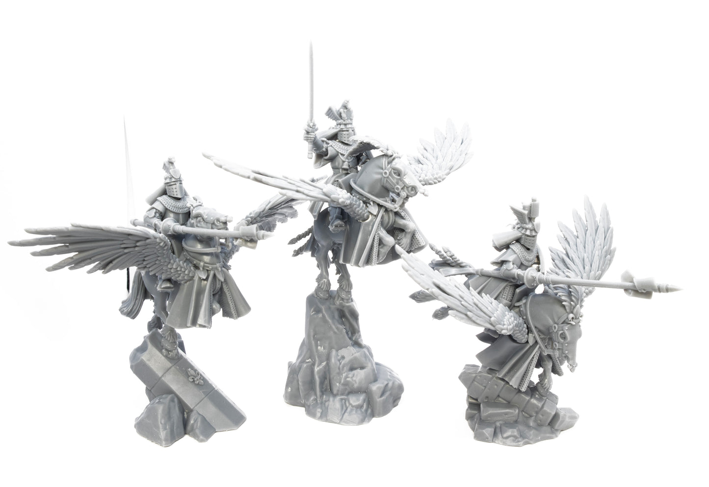 Gallia Knights on Pegasus by Highlands Miniatures.