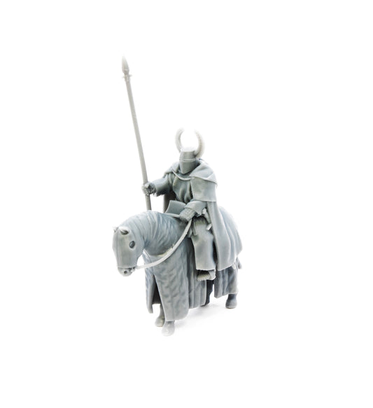 13th century Mounted Teutonic Knight commander by Black Knight Miniatures.