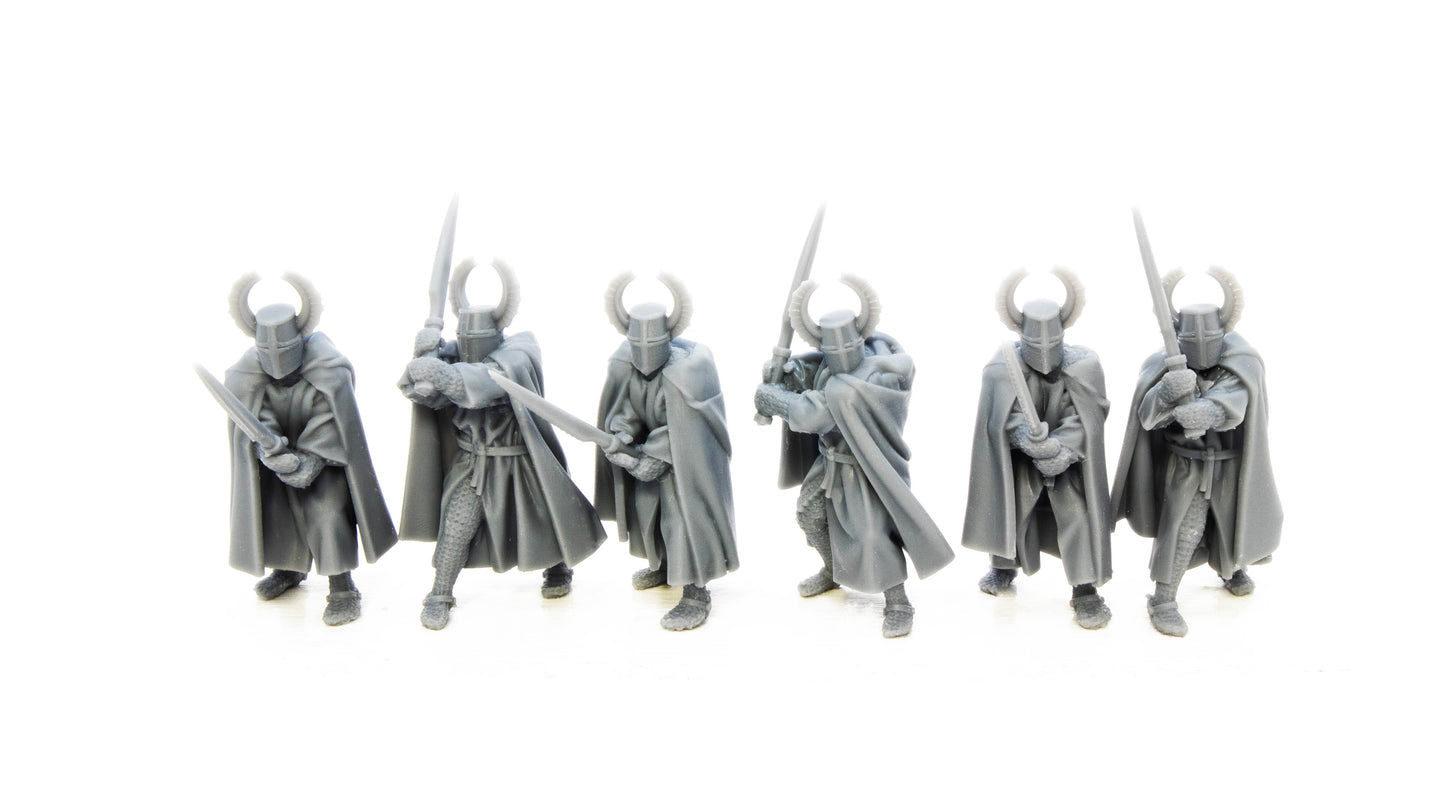 13th Century Teutonic Knights with Winged Greathelm and Faussart by Black Knight Miniatures