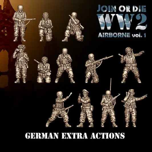 German Fallschirmjager Extra Actions by 3D Breed Miniatures