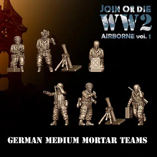 German Fallschirmjager medium Mortar Teams by 3D Breed Miniatures