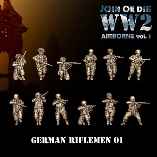 German Fallschirmjager Paratrooper Riflemen by 3D Breed Miniatures