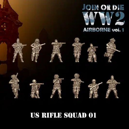 US Army Airborne Paratroopers Riflemen by 3D Breed Miniatures