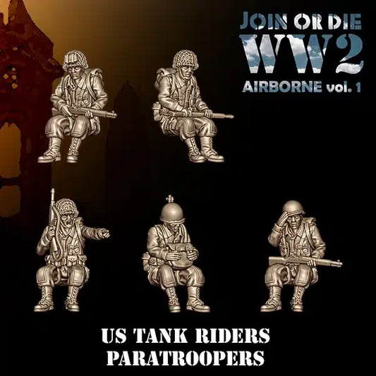 US Army Airborne Paratroopers tank riders by 3D Breed Miniatures