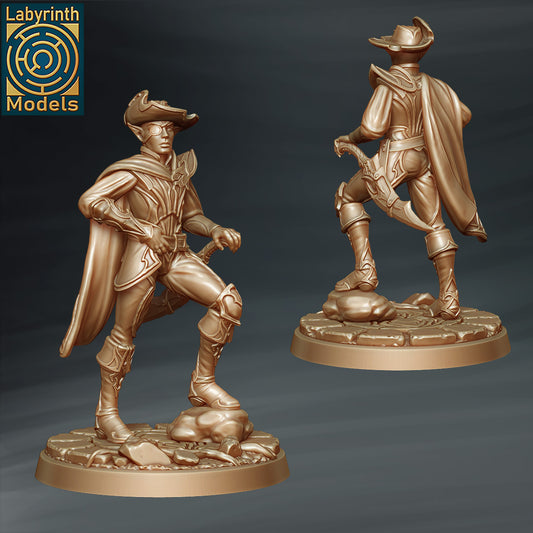 Dark Elf Bodyguard 2 with Hat by Labyrinth Models