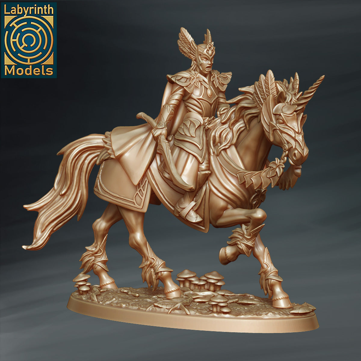 Elven Lord on Unicorn by Labyrinth Models