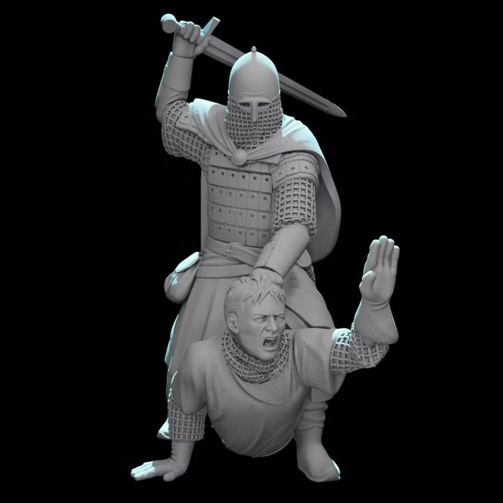 Kievan Rus Warrior slaying Medieval Crusader Knight
