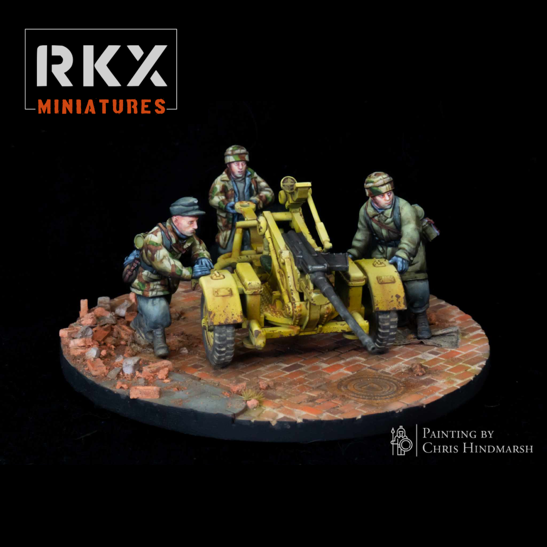 Late War German Fallschirmjager Flak 30 Team