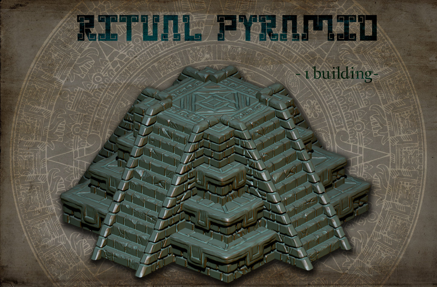 Aztec Pyramid with Priest and Sacrifice