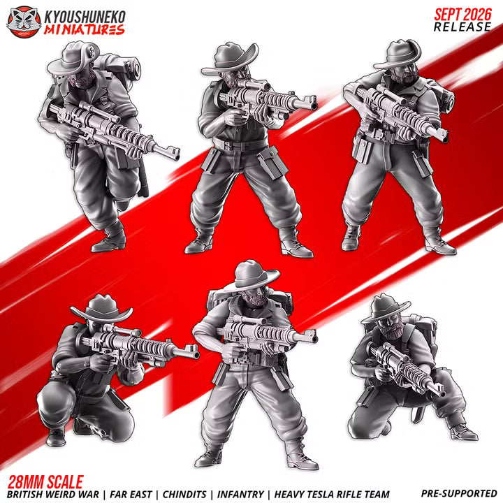 Far East ChindIts Infantry Heavy Tesla Rifle Team by Kyoushuneko Miniatures