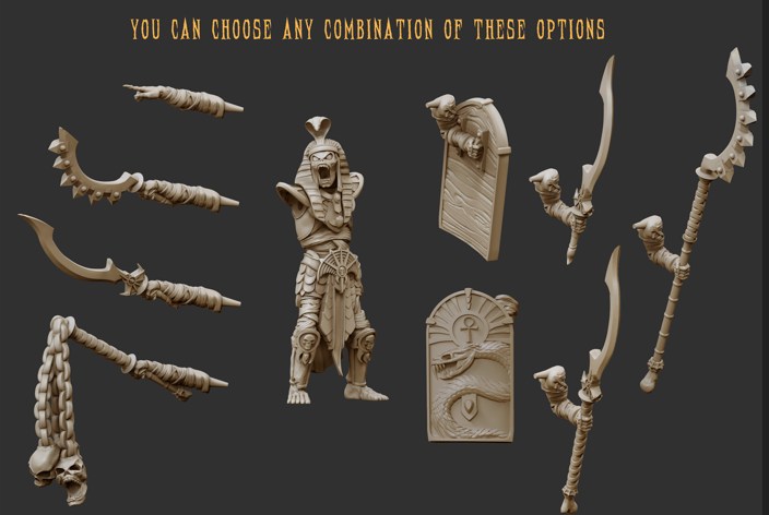 Mummy Pharaoh on Chariot by Crab Miniatures