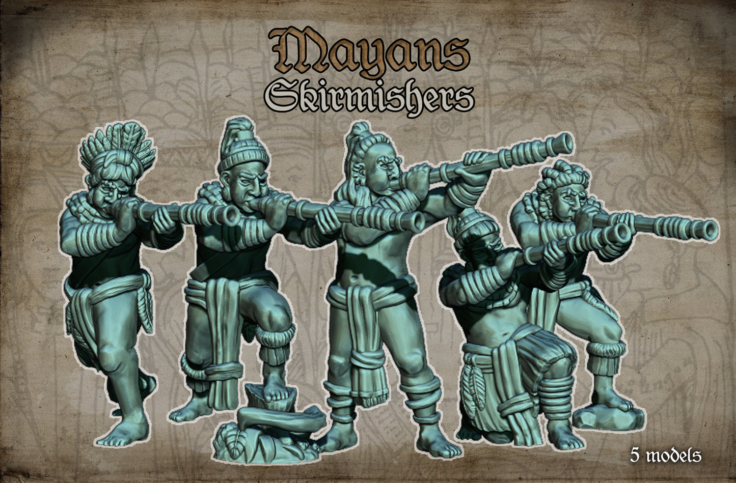 Mayan Skirmishers by Red Copper Miniatures