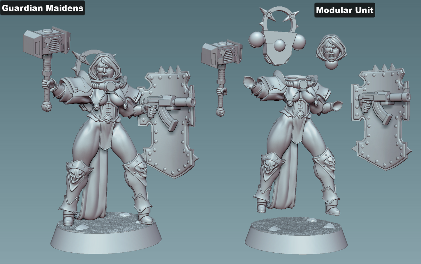 Guardian Maidens - Siblings of Combat by Gaz Minis