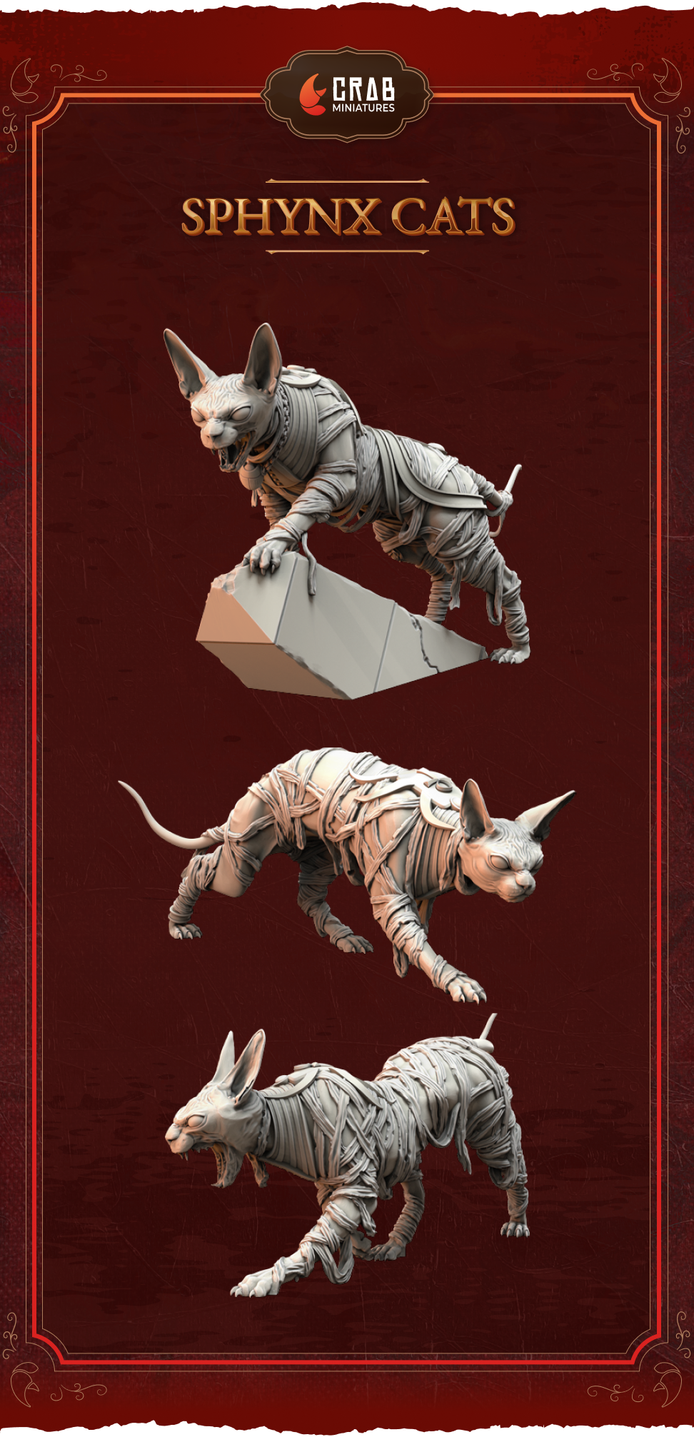 Sphynx Cats by Crab Miniatures
