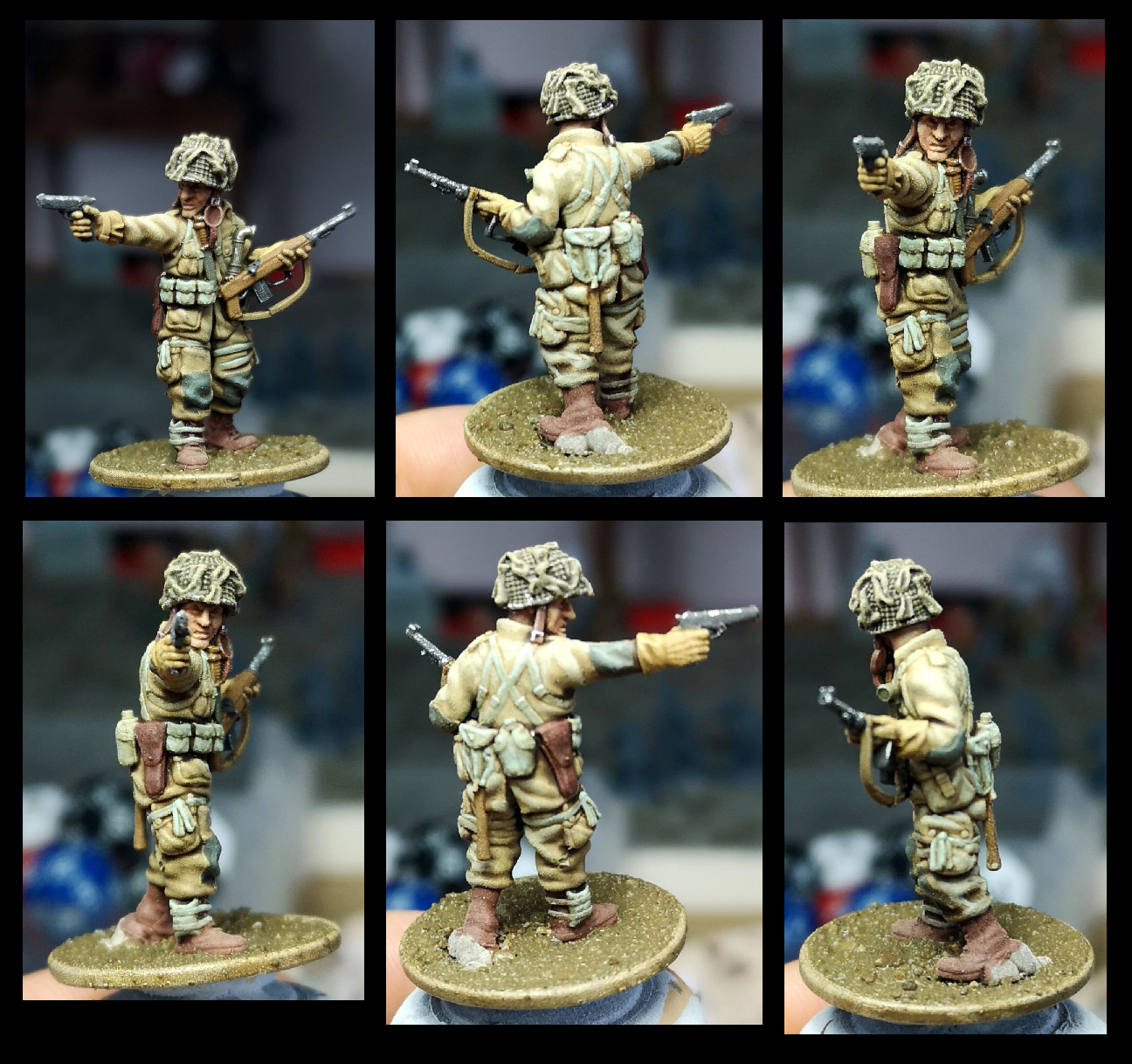 US Army Airborne Officer with Carbine and Pistol by Colonel Muller