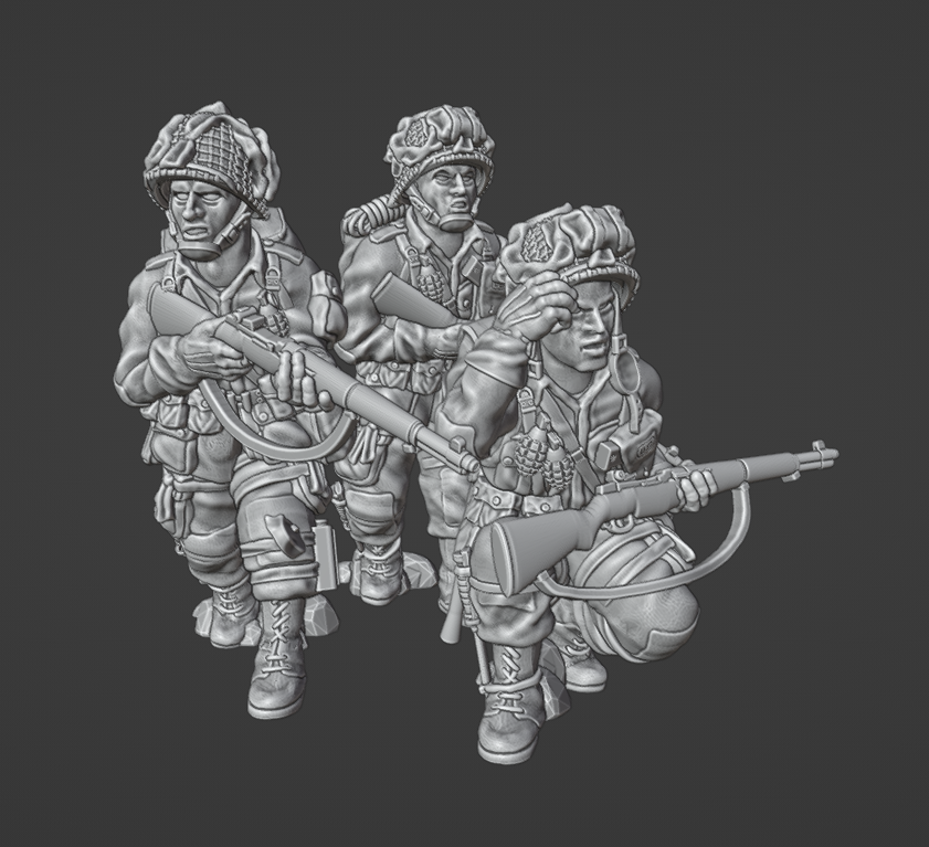 US Army Airborne Rifle Team 3 Firing by Colonel Muller