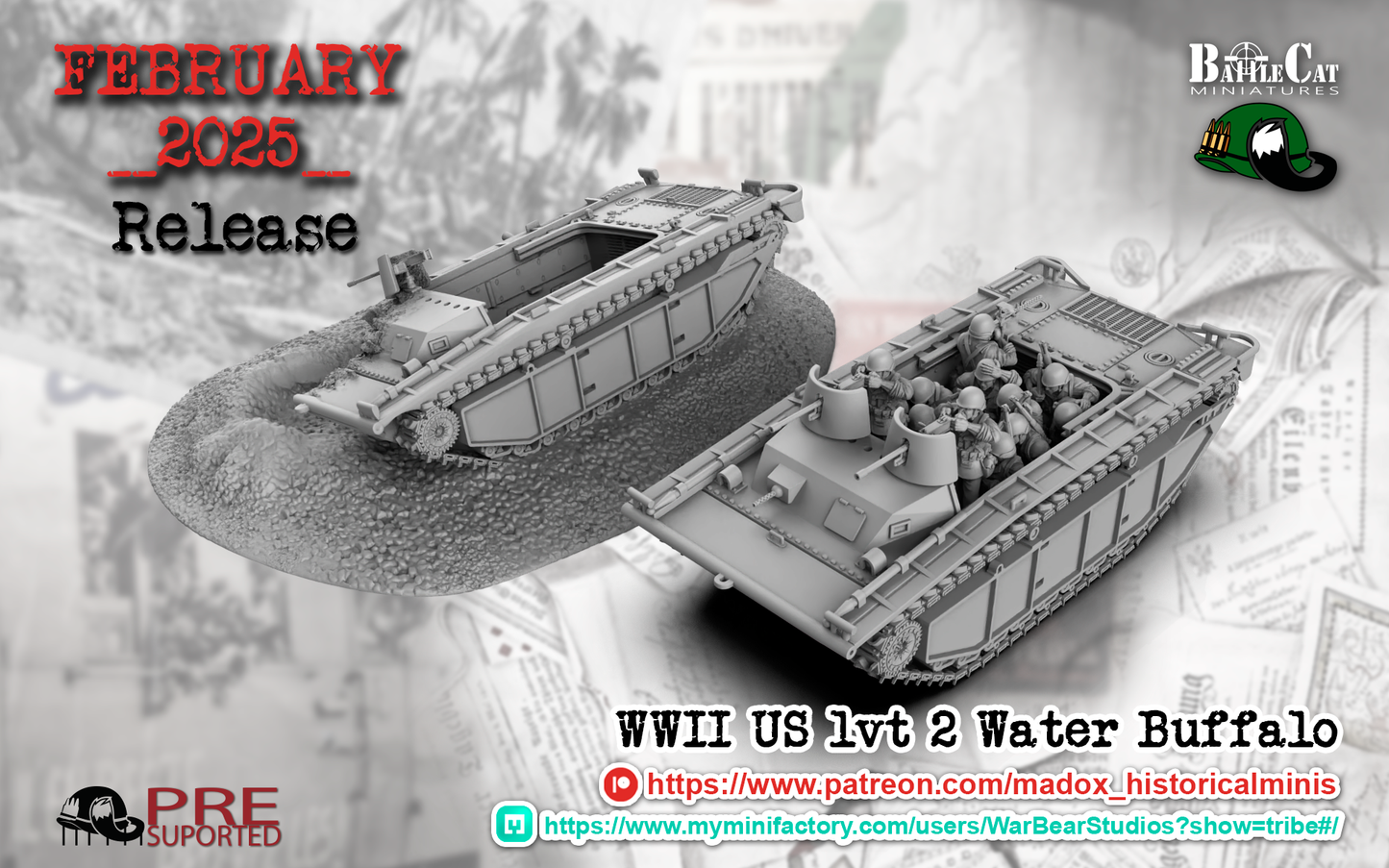 WWII US LTV2 Water Buffalo by BattleCat Miniatures