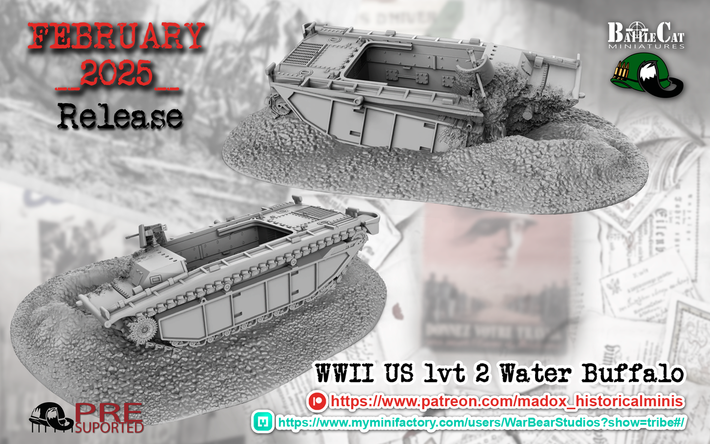 WWII US LTV2 Water Buffalo by BattleCat Miniatures