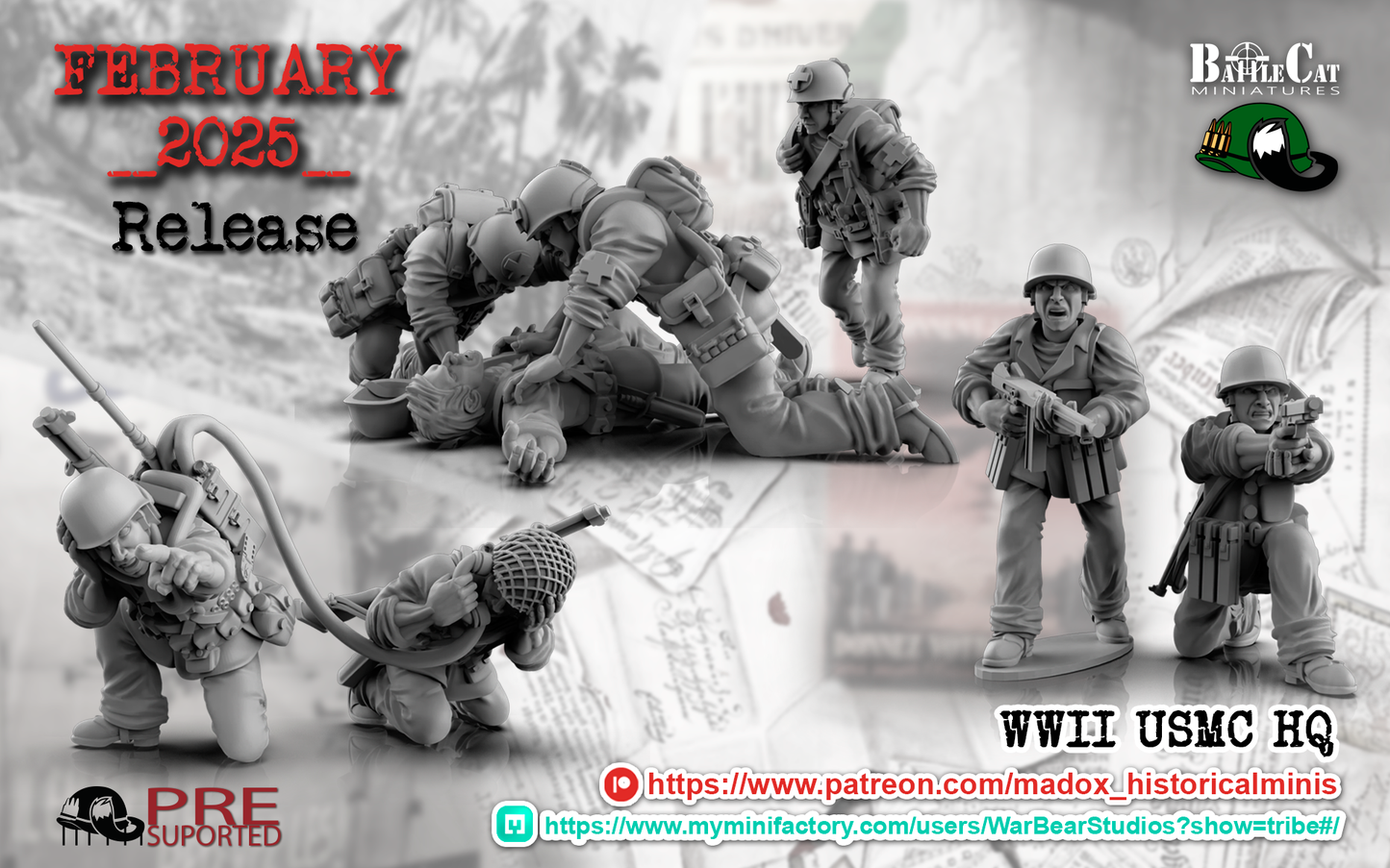 WWII USMC HQ by BattleCat Miniatures