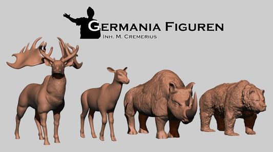 Giant Deers, Cave Bear, Wooly Rhino by Germania Figuren