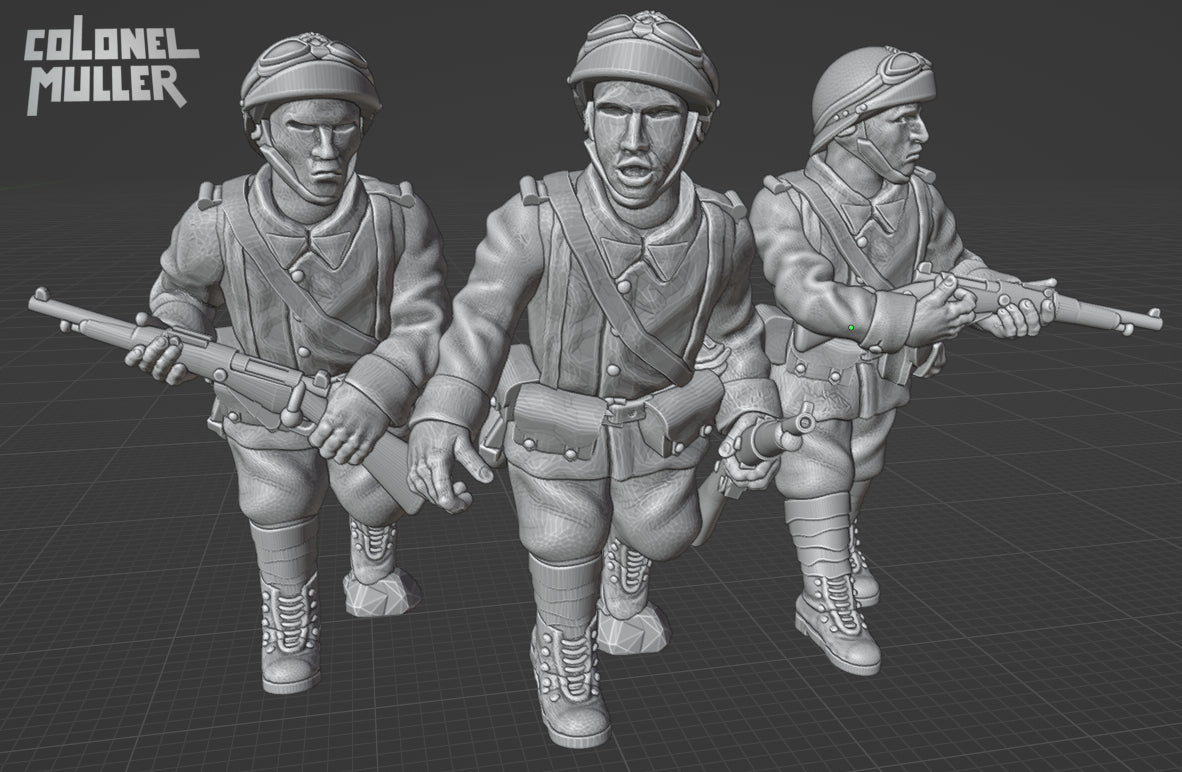WW2 1940 French Dismounted Reconnaissance Motorcycle Fusilier Platoon Deal by Colonel Muller