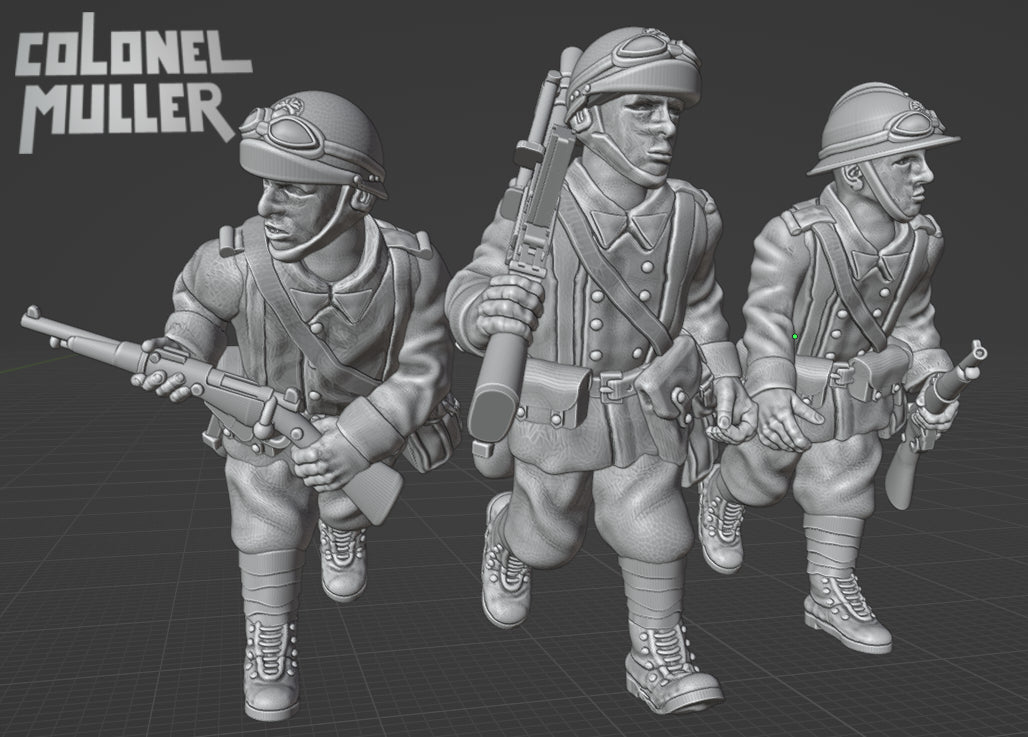 WW2 1940 French Dismounted Reconnaissance Motorcycle Fusilier Platoon Deal by Colonel Muller