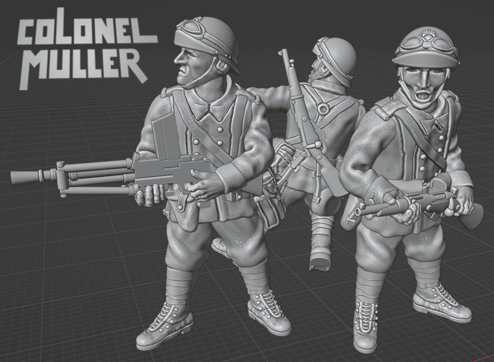 WW2 1940 French Dismounted Reconnaissance Motorcycle Fusilier Platoon Deal by Colonel Muller
