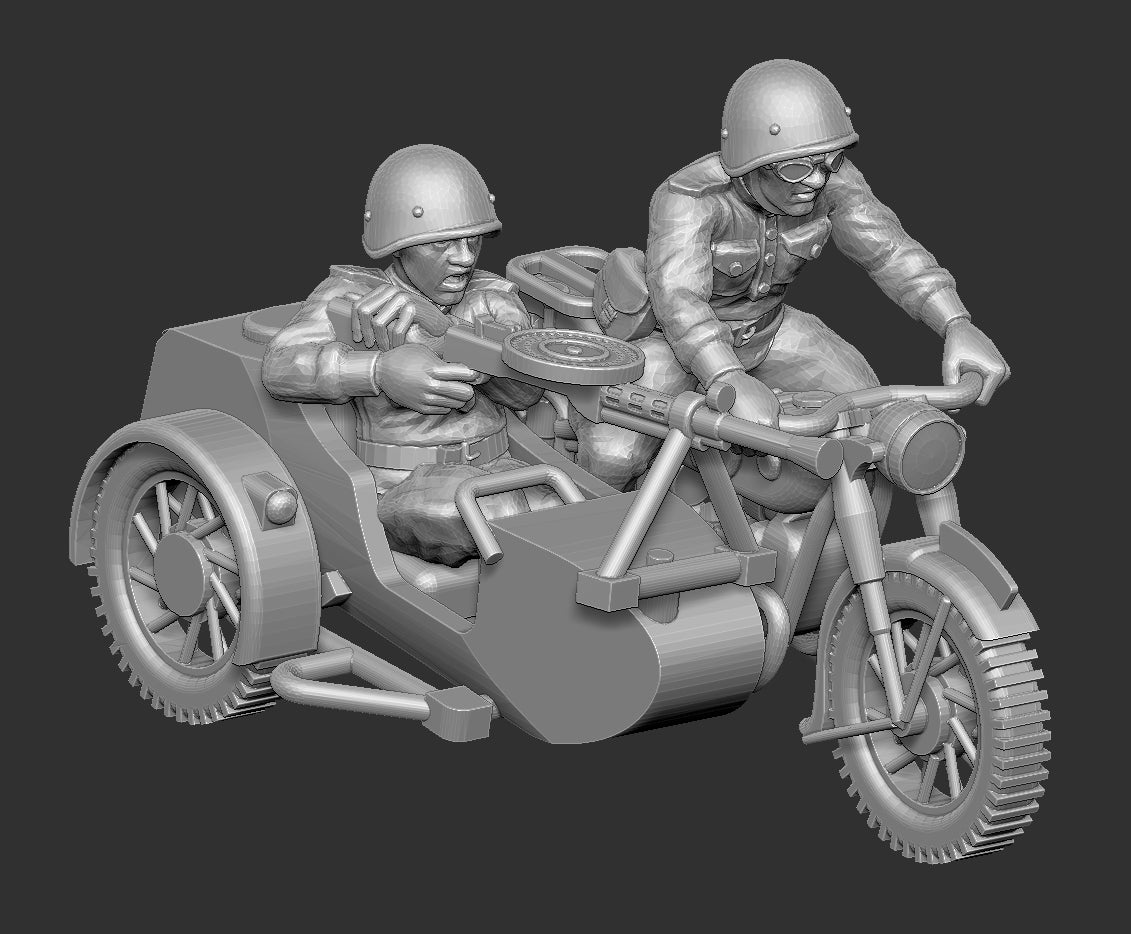 15mm miniature with motorcycle helmet Soviet Motorcycle 4 PTRD – Studio Historia