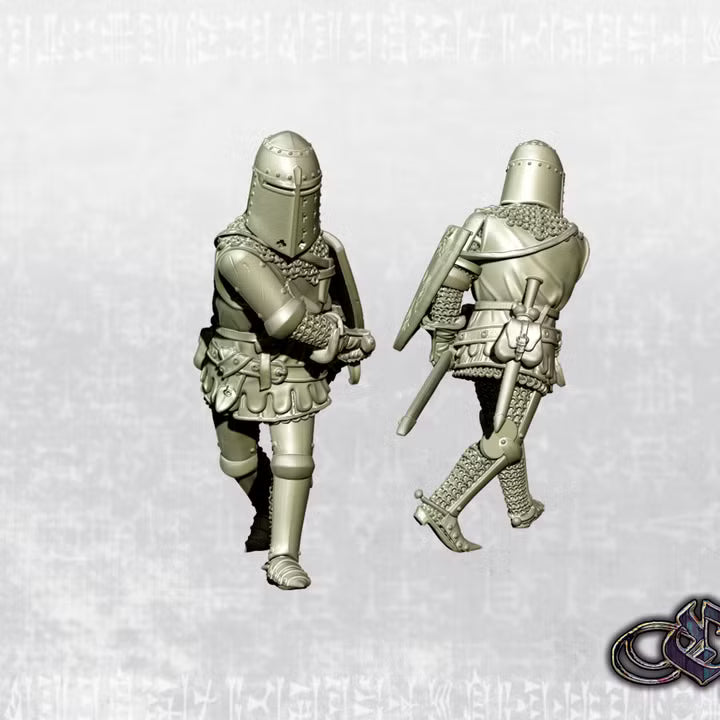 "Dismounted Knight drawing his sword - 14th century" by Ezipion miniatures