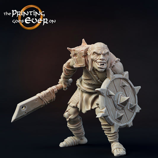 Orc with Cleaver & Shield A of Torr Mislar by The Printing Goes Ever On