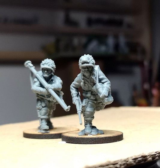 US Army Airborne Bazooka Team on the Move by Colonel Muller