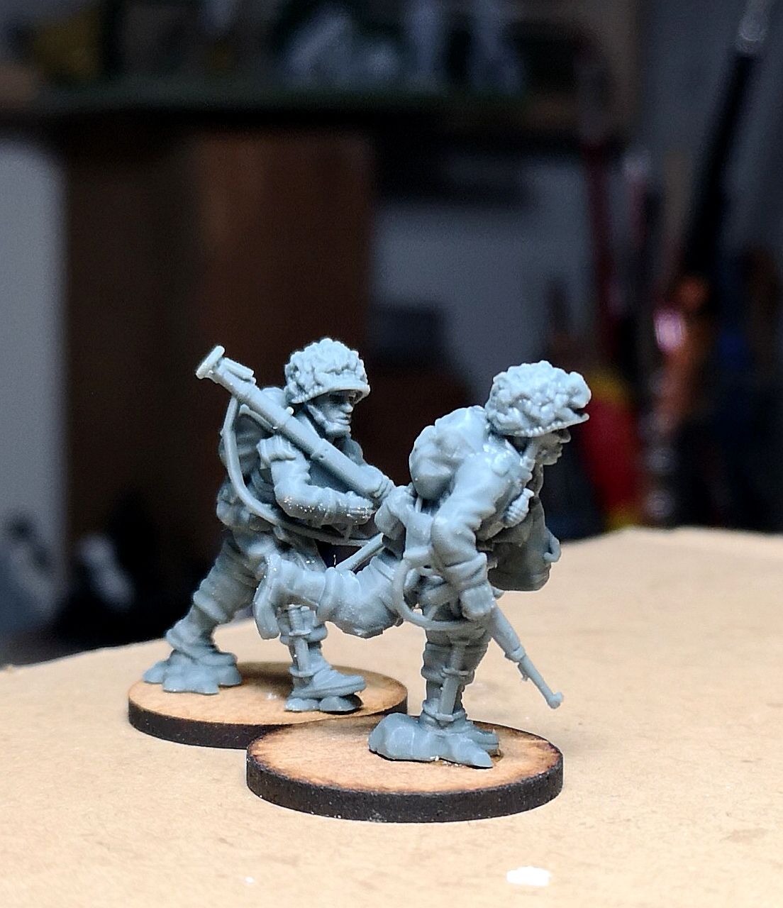 US Army Airborne Bazooka Team on the Move by Colonel Muller