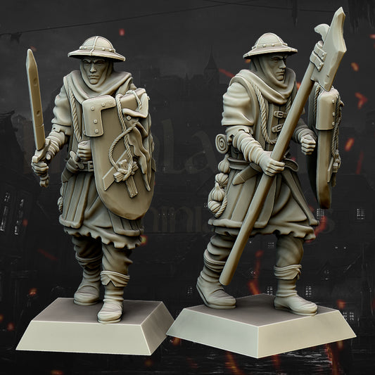 Medieval Spearmen and Swordsman Unit by Highlands Miniatures