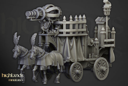 Arcane Cannon on Chariot by Highlands Miniatures