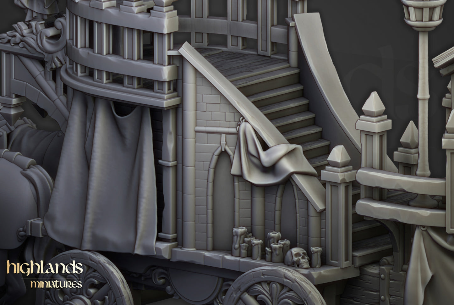 Arcane Cannon on Chariot by Highlands Miniatures
