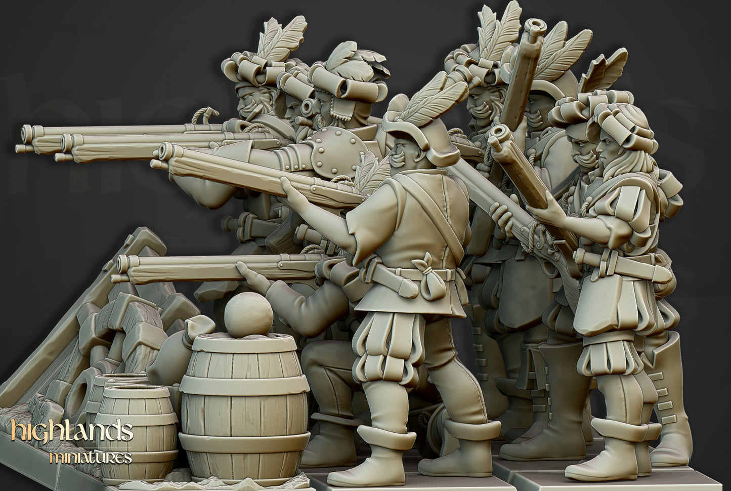Arquebusiers Unit by Highlands Miniatures