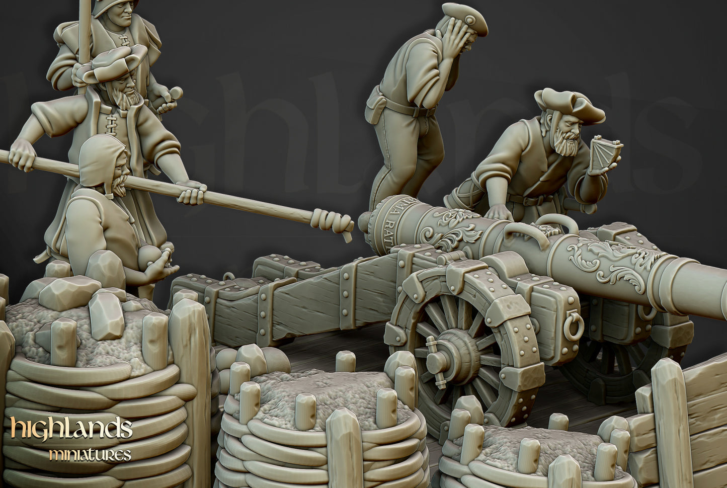 Sunland Artillery Cannon Battery by Highlands Miniatures