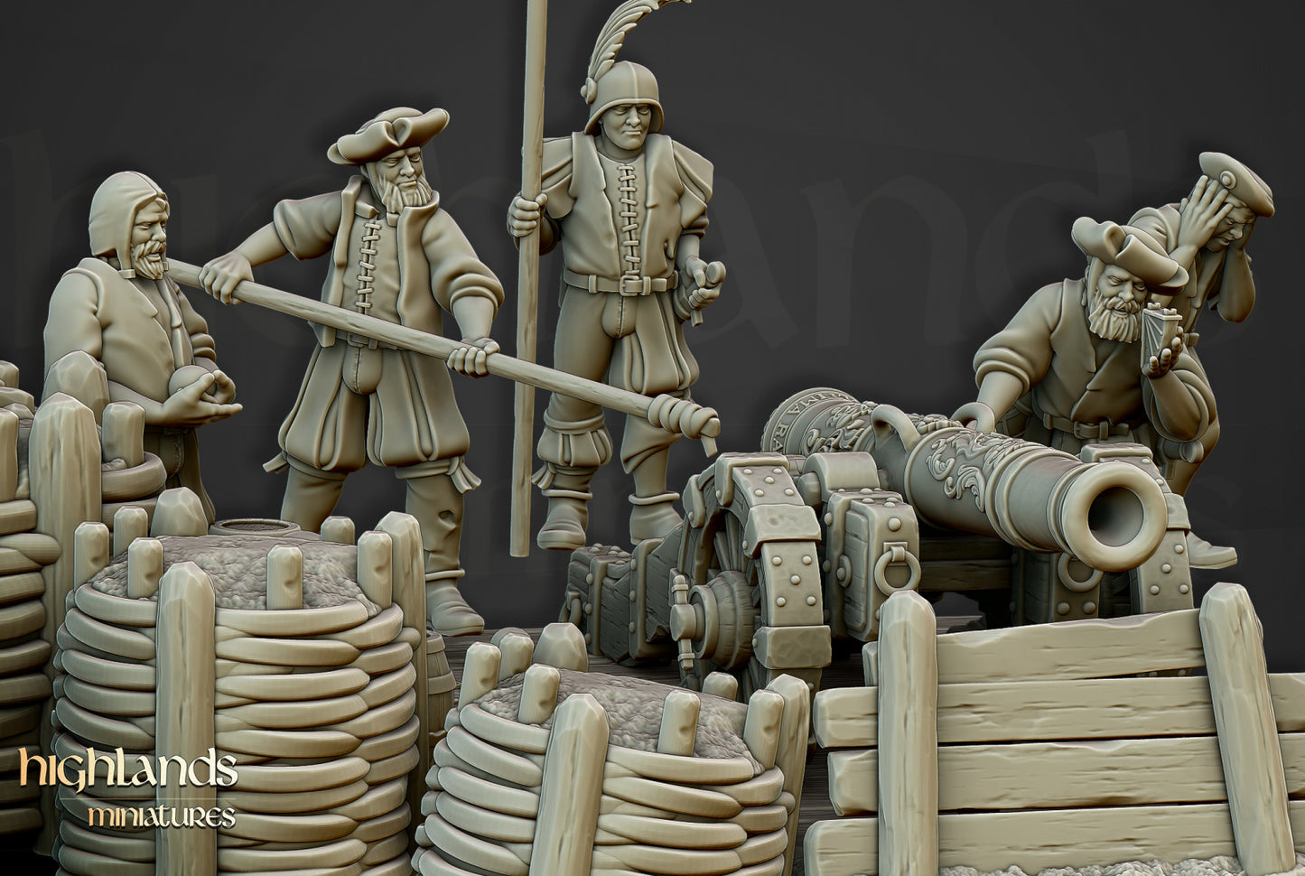 Sunland Artillery Cannon Battery by Highlands Miniatures