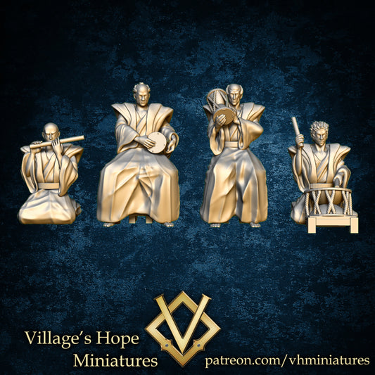 Traditional Japanese Musician Band by Village's Hope Miniatures