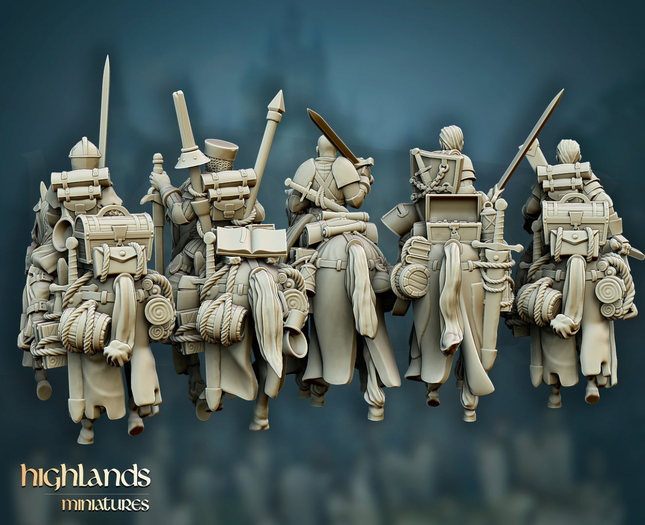 Questing Knights Mounted Unit by Highlands Miniatures