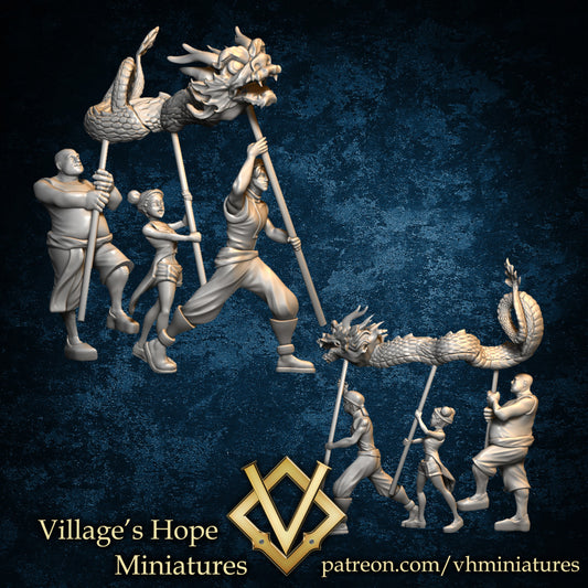 Dragon Dance Team by Village's Hope Miniatures