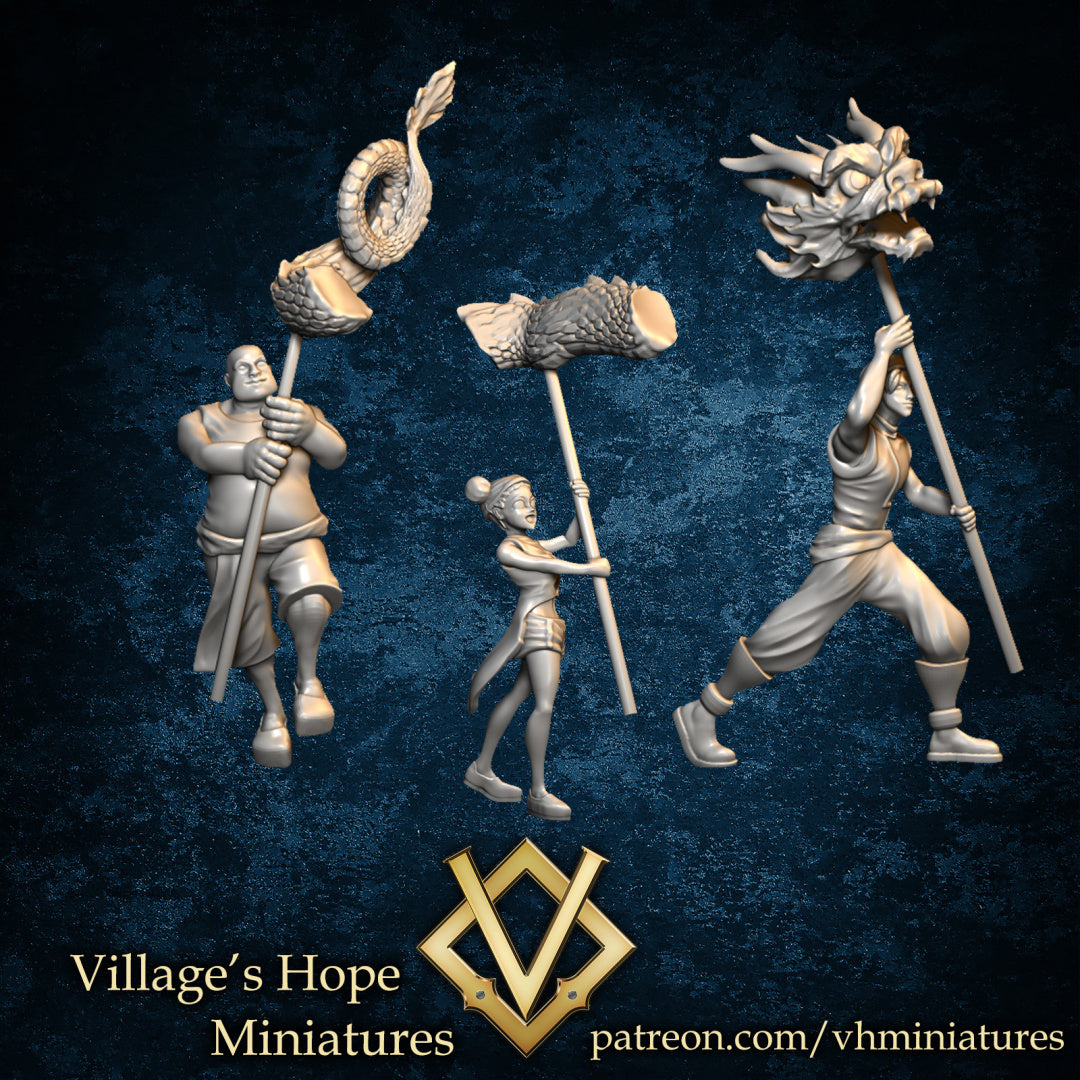Dragon Dance Team by Village's Hope Miniatures