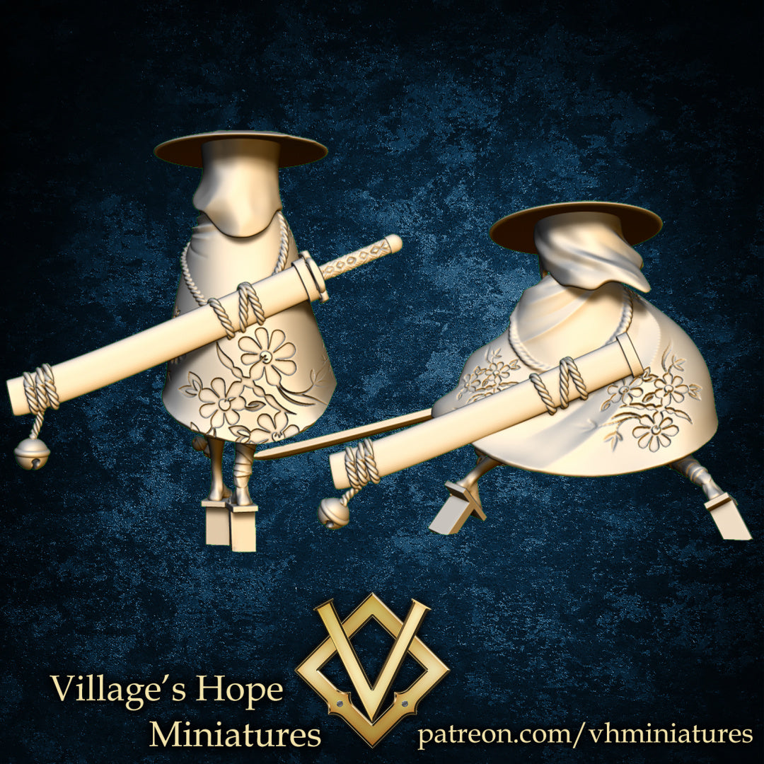 Oodachi Girls with Fox Masks by Village's Hope Miniatures