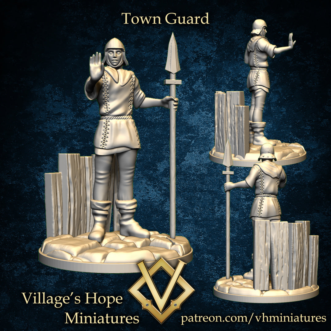 Town Guard & Bloodsucked Victim by Village's Hope Miniatures