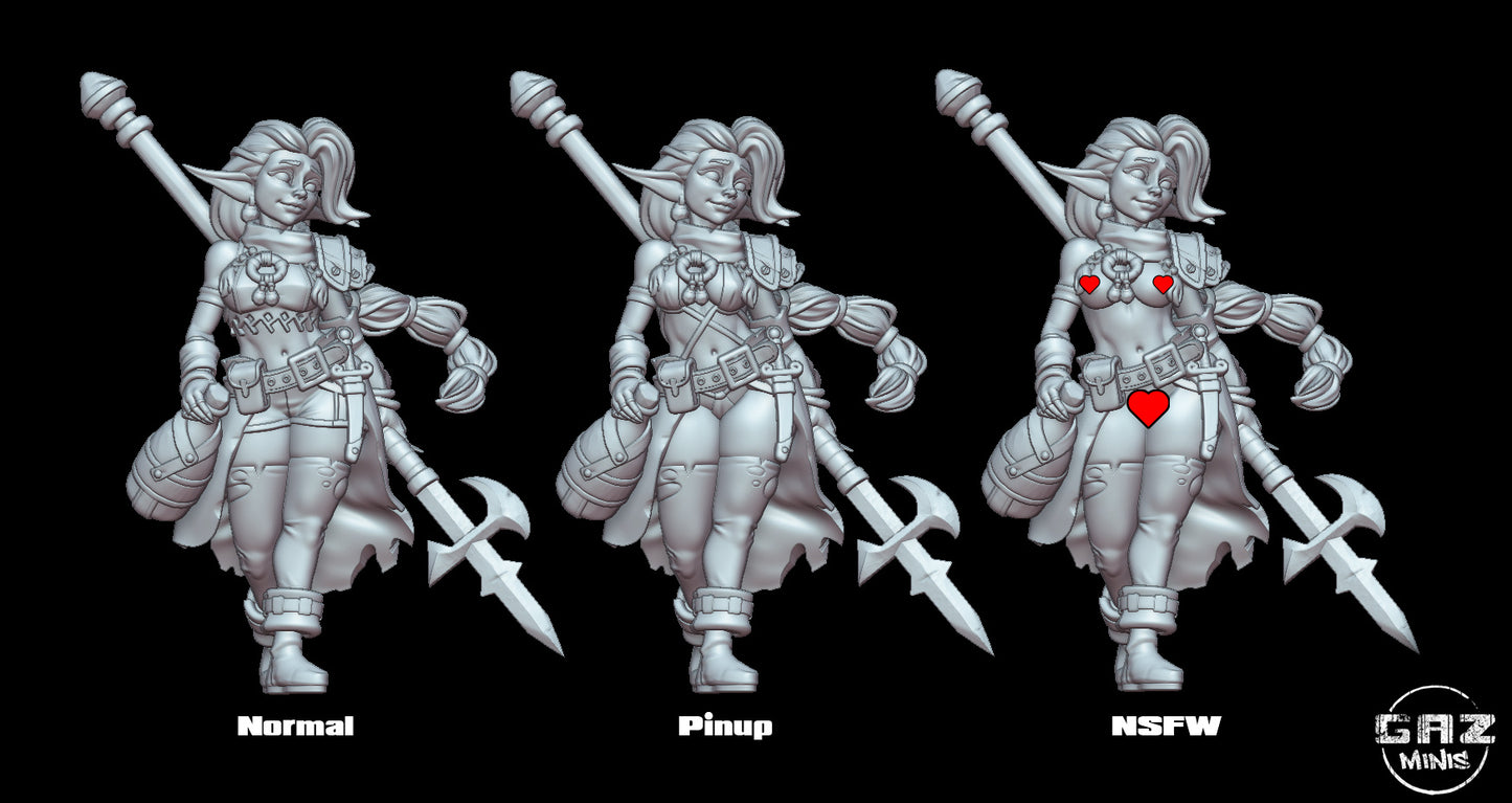 Halberd Wielder Jillie Goblin by Gaz Minis