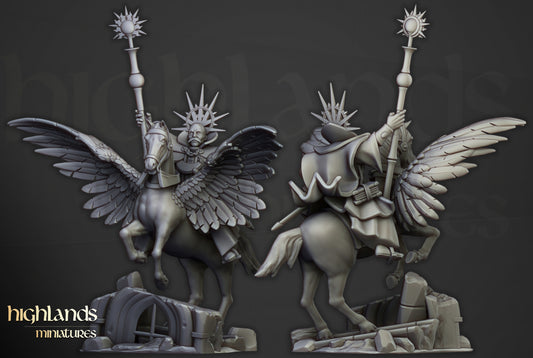 High Mage of Sunland on Pegasus by Highlands Miniatures