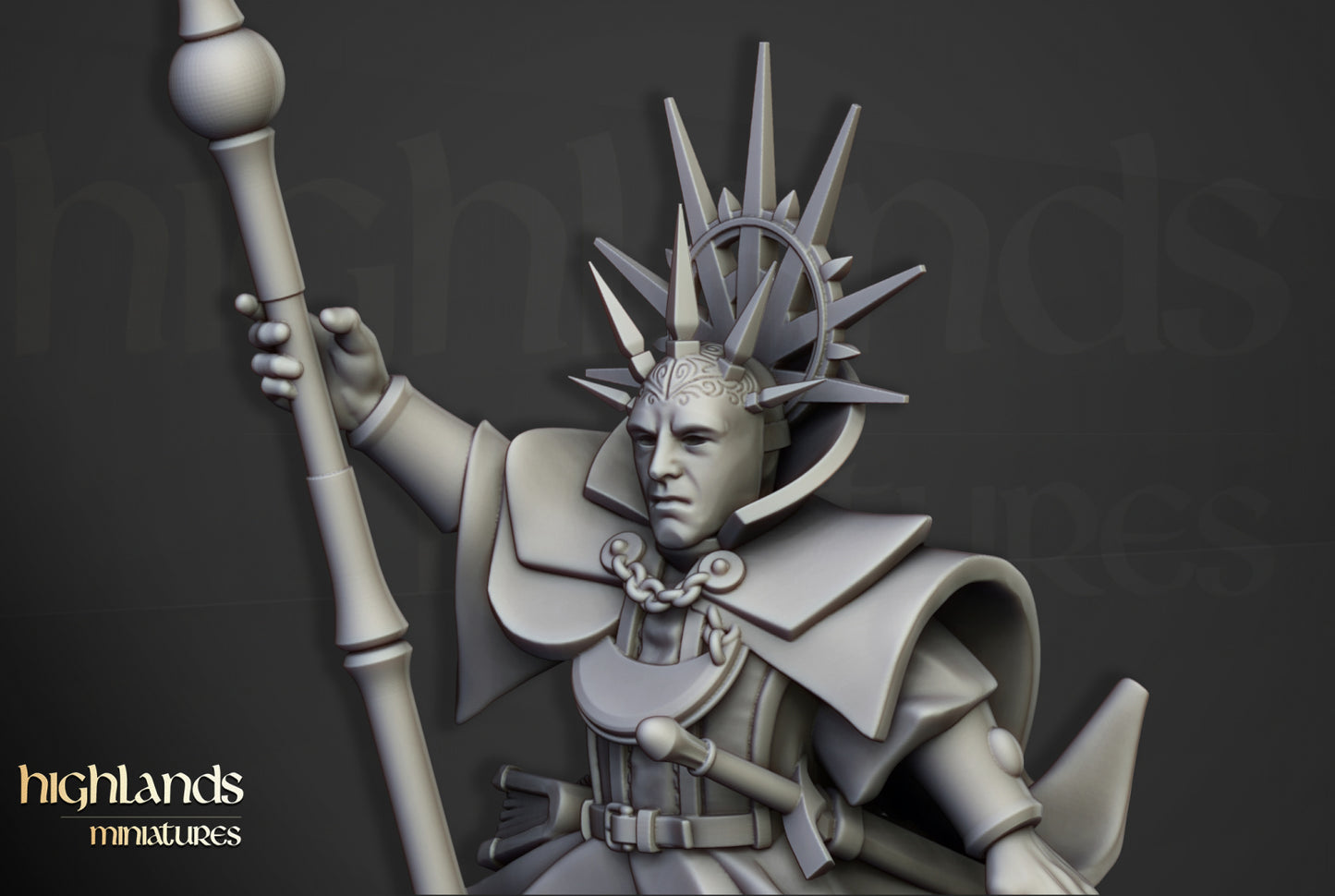 High Mage of Sunland on Pegasus by Highlands Miniatures