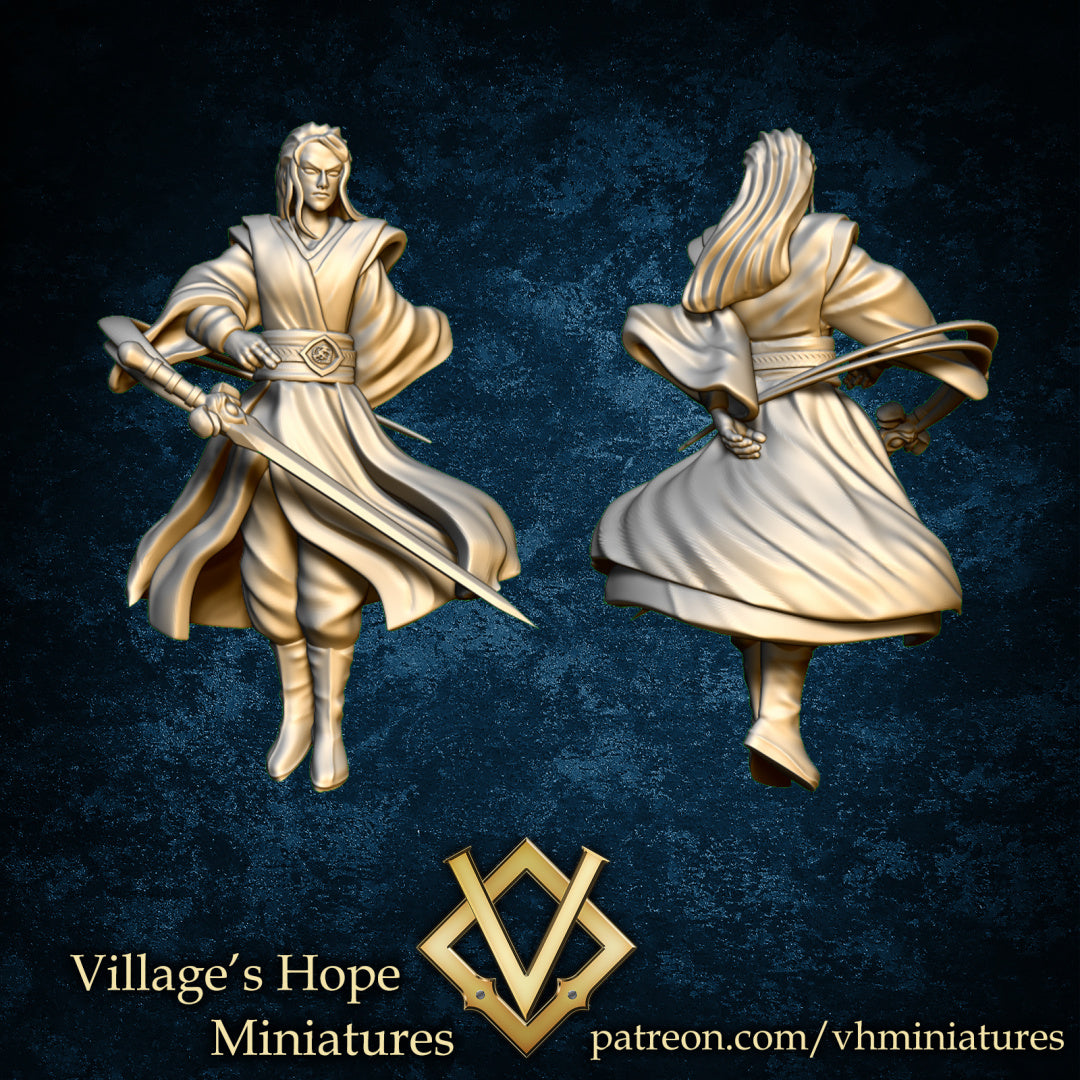 Wuxia Cultivators Flying Sword Users by Village's Hope Miniatures